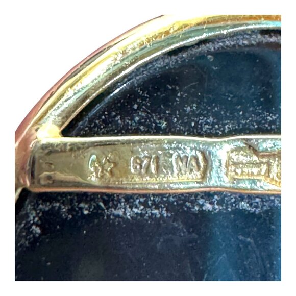 Estate Vintage 14K Yellow Gold Blue Agate Onyx Cameo Mother Child Pendant Italy - Picture 4 of 7